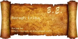 Beregh Erika névjegykártya